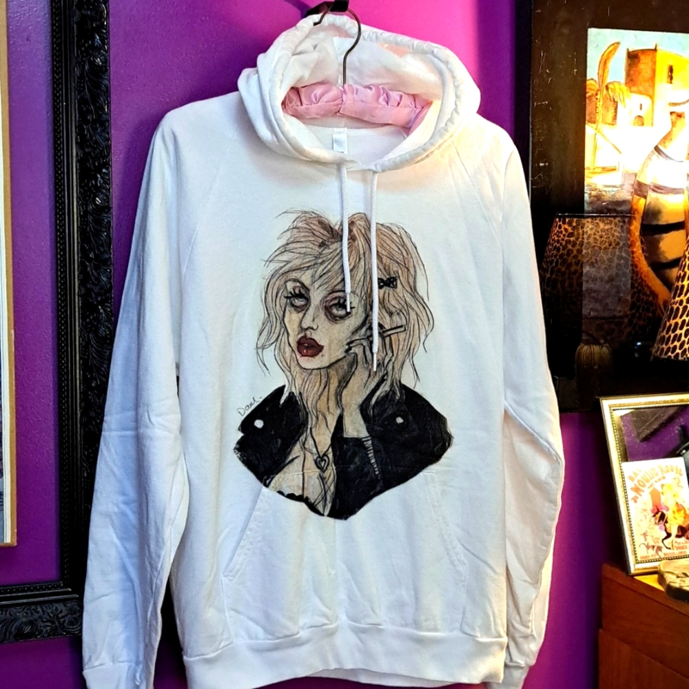 Lucas David Graphic Sweatshirt. Whie Size Medium